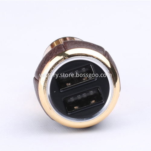 Brass with 24K gold plated leather Series Coffee Car Charger